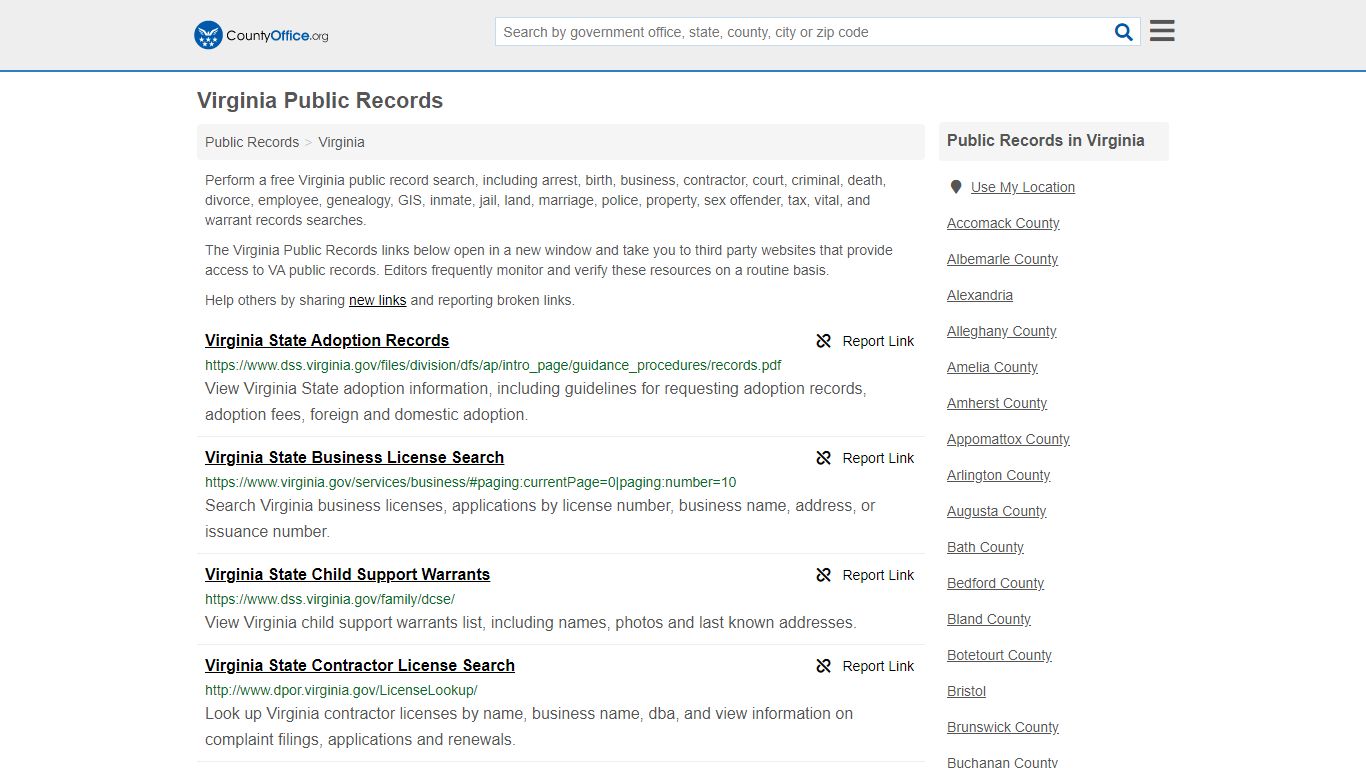 Public Records - Virginia (Business, Criminal, GIS, Property & Vital ...
